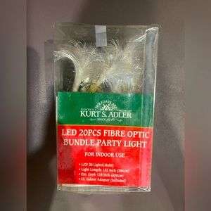 Kurt Adler UL0872C LED Clear Fiber Optic Christmas Holiday Light Set, 20 Light